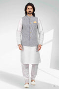 Raivat Ethnic Art Banarasi Silk Thread Work 3 Pics Jacket Set In Purple Light Colour