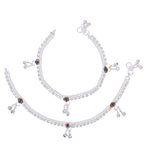 AanyaCentric Silver Plated Traditional Anklets Payal - Classic and Stylish for Women and Girls - Distacart