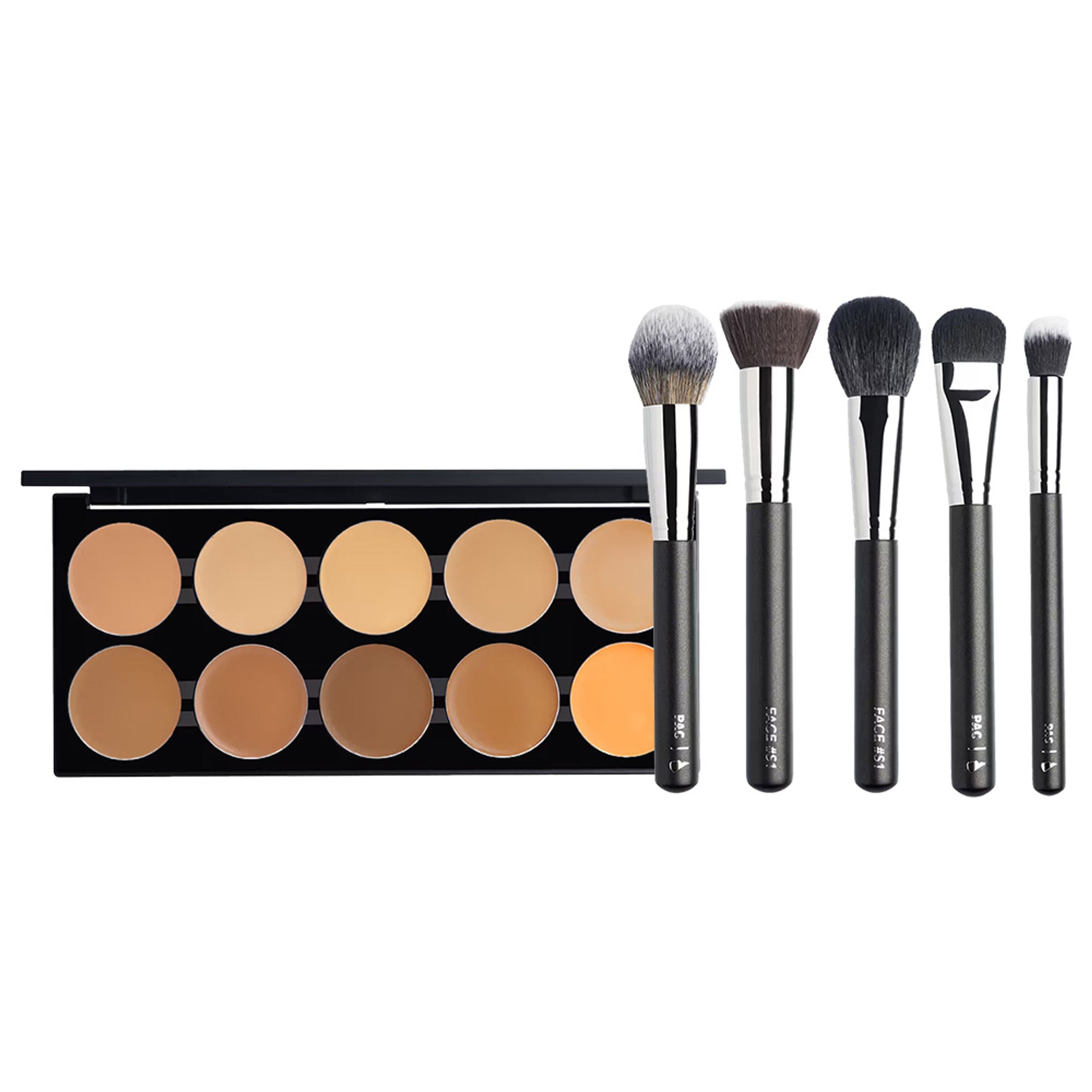 PAC Studio Ultra Studio Foundation X10 - [C] & Face Series Brush Combo