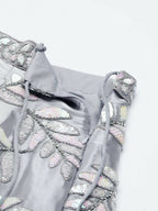 House of Panchhi Grey Organza Sequins & Zarkan embroidery Lehenga choli & Dupatta