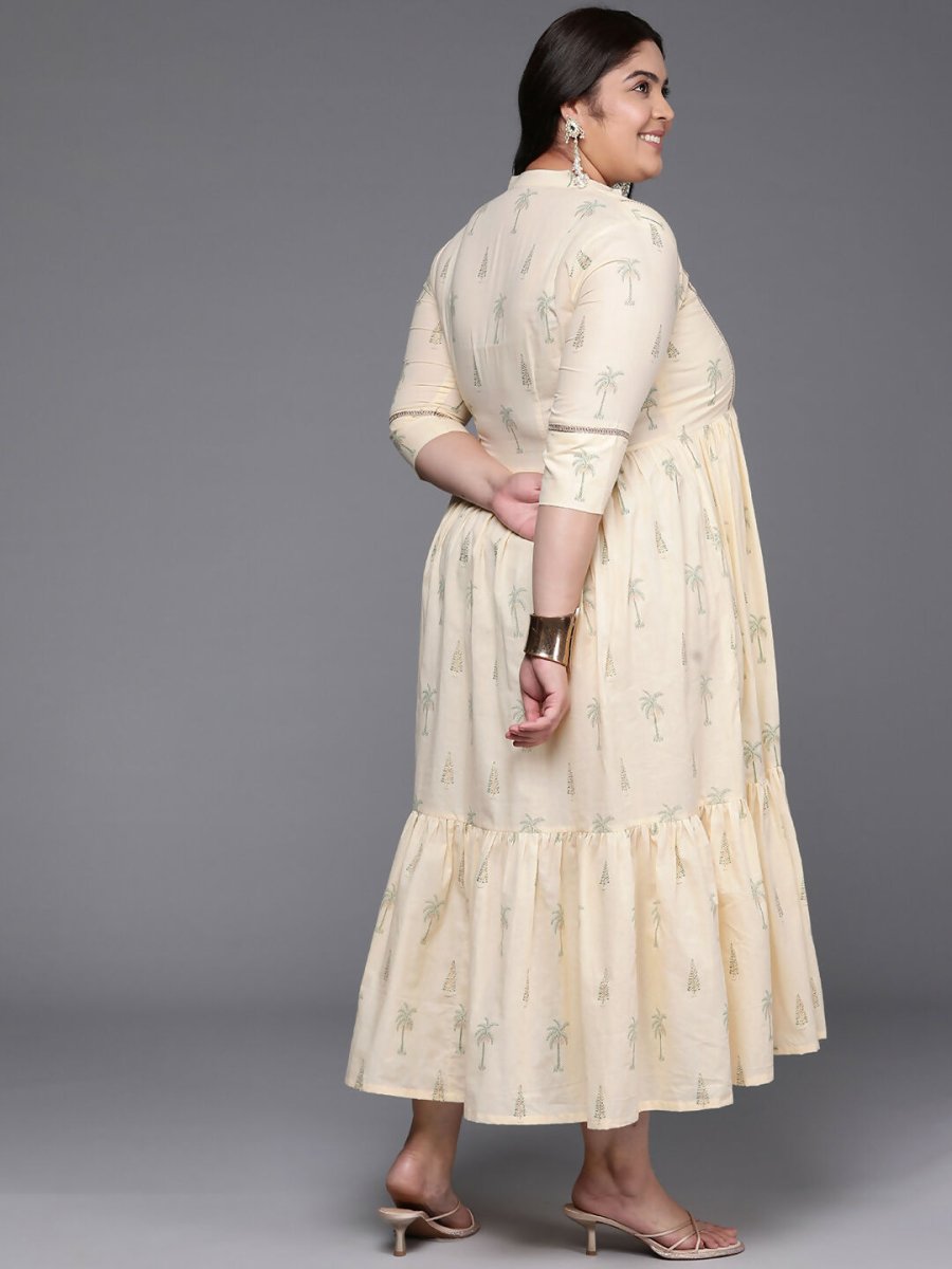 Ahalyaa Women's Traditional wear Ethnic Dress - Off White - Distacart