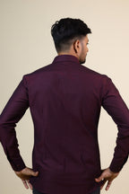 Mauvais Burgundy Designer Men's Shirt by Hilo Design