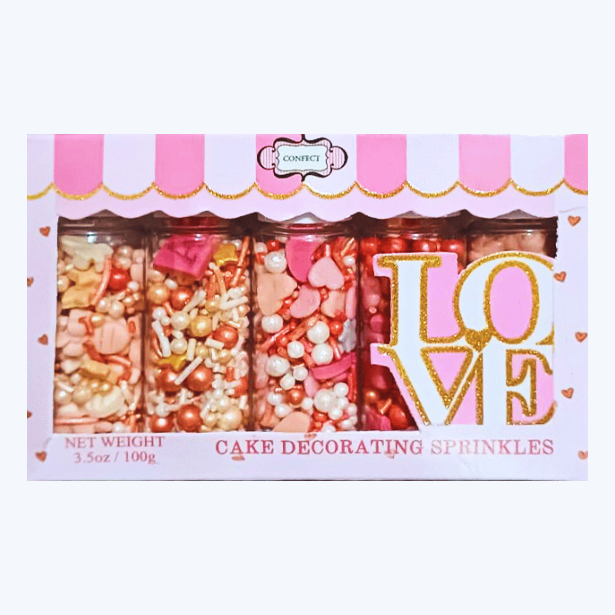 confect girls baby shower sprinkles mix silver gold blush pink sprinkles pack of 5 baby shower 16