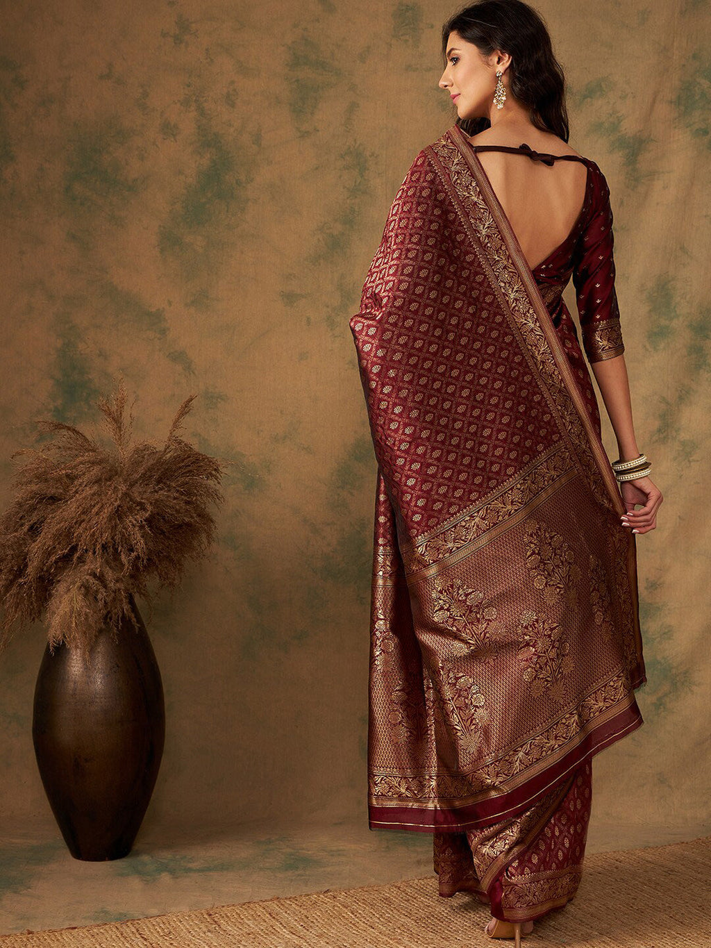 Sangria Woven Design Zari Banarasi Saree - Distacart