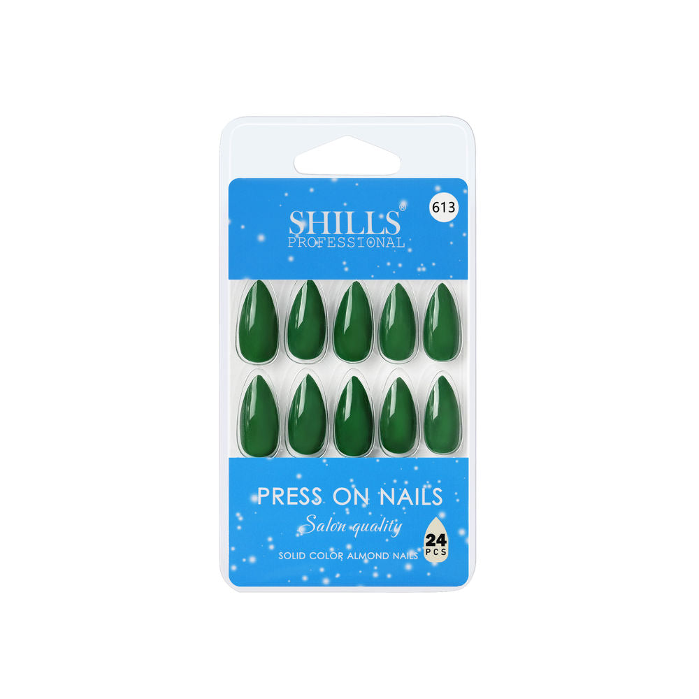 shills professional reusable press on nails almond spn613