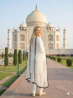 Anaita White Crepe Stitched Suit With Sequence Embroidery Work - Distacart