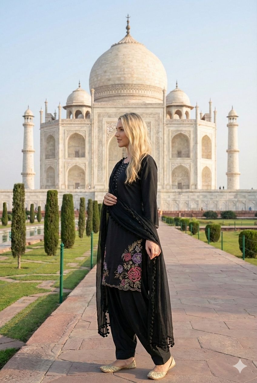 Anaita Black Crepe Stitched Suit With Sequence Embroidery Work - Distacart