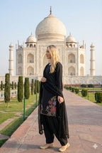 Anaita Black Crepe Stitched Suit With Sequence Embroidery Work - Distacart