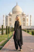 Anaita Black Crepe Stitched Suit With Sequence Embroidery Work - Distacart