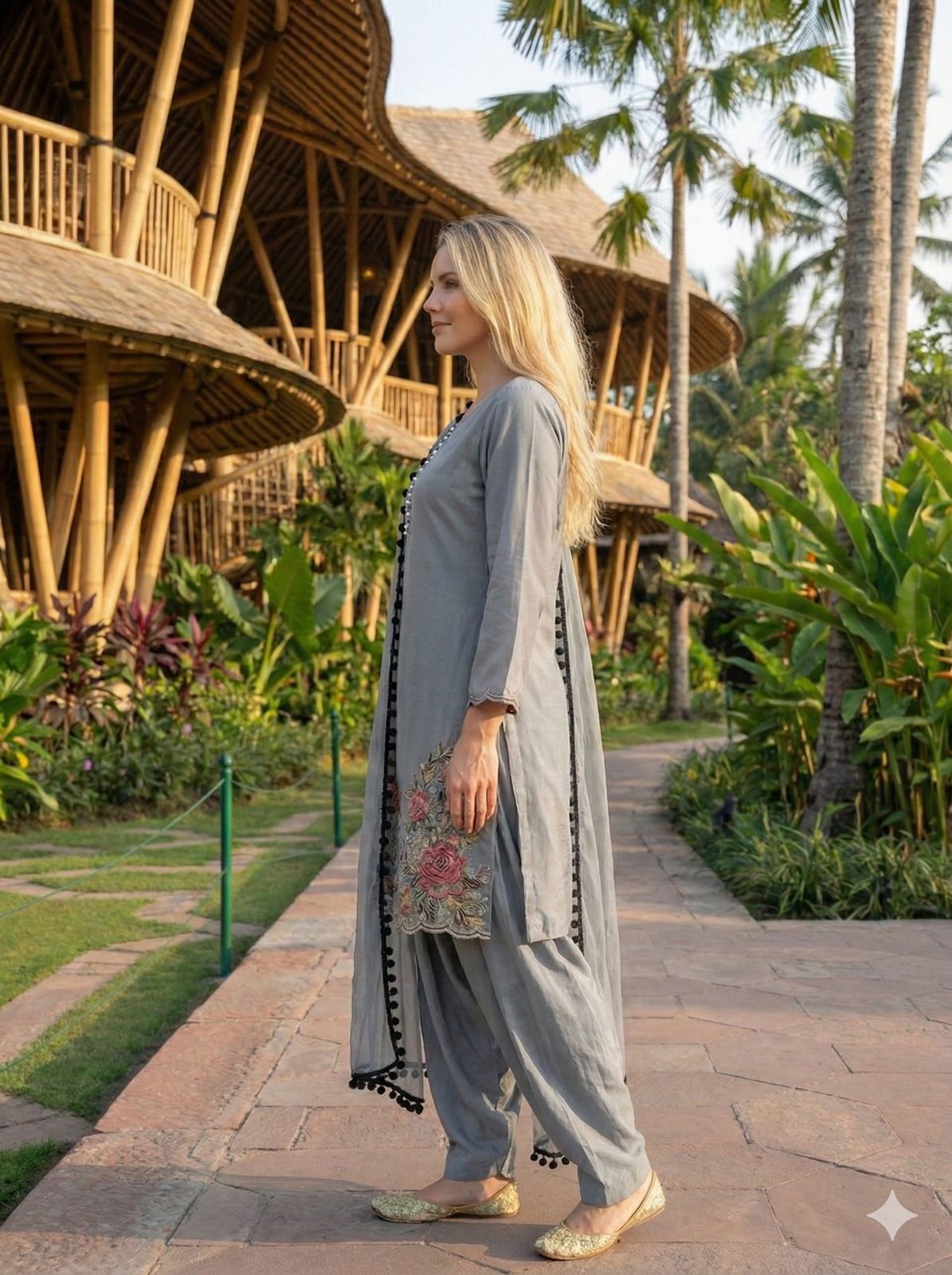 Anaita Grey Crepe Stitched Suit With Sequence Embroidery Work - Distacart