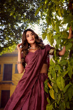 Lorenvalley Fashion Rust Chettinad Cotton Chex with Zari Weaving Work Lehenga Choli with Dupatta - Distacart