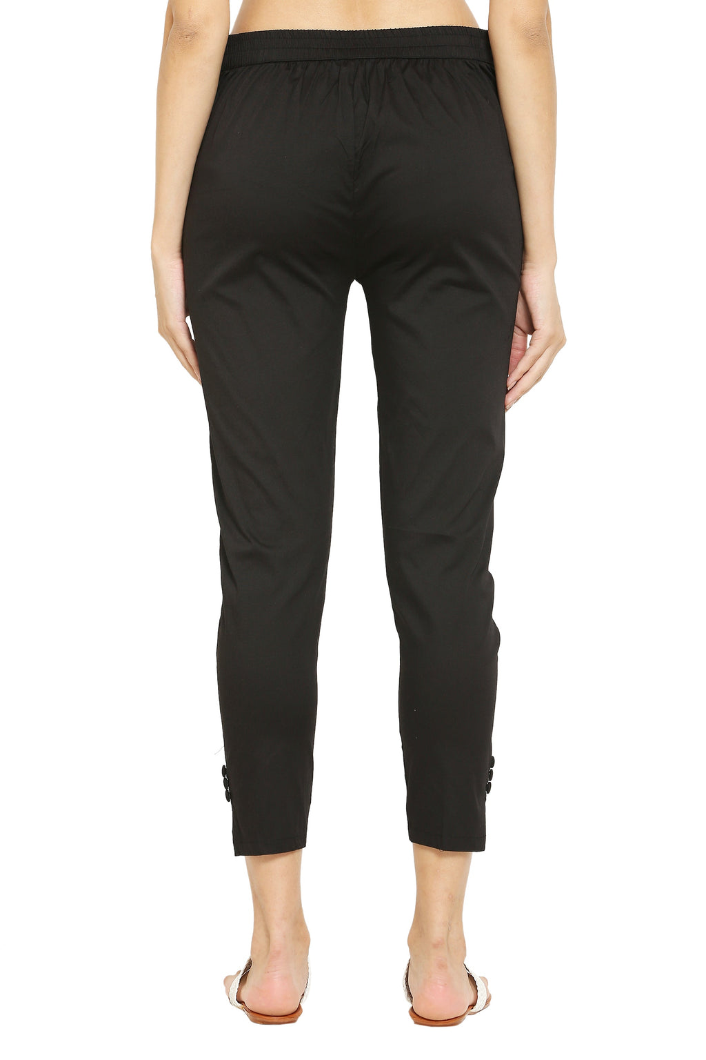 PAVONINE Black Color Stretchable Cotton Lycra Fabric Pencil Pant For Women - Distacart