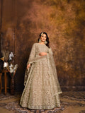 Anaita Mehendi Embroidered Net Anarkali Suit - Distacart