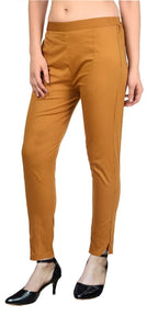PAVONINE Dark Skin Color Stretchable Cotton Lycra Fabric Pencil Pant For Women - Distacart