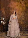 Anaita Purple Embroidered Net Anarkali Suit - Distacart