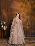 Anaita Purple Embroidered Net Anarkali Suit - Distacart