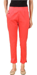 PAVONINE Gajri Color Stretchable Cotton Lycra Fabric Pencil Pant For Women - Distacart