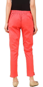 PAVONINE Gajri Color Stretchable Cotton Lycra Fabric Pencil Pant For Women - Distacart