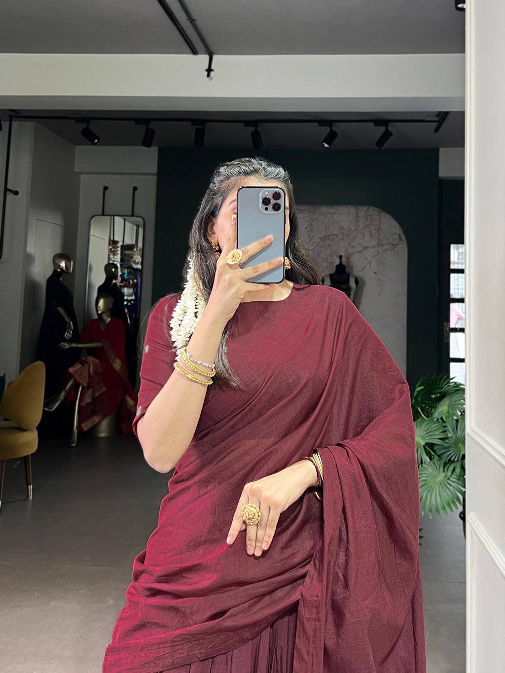 Lorenvalley Fashion Maroon Pure Chanderi Zari Weaving Work Lehenga Choli with Dupatta - Distacart