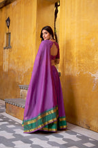 Lorenvalley Fashion Purple Pure Chanderi Zari Weaving Work Lehenga Choli with Dupatta - Distacart