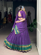 Lorenvalley Fashion Purple Pure Chanderi Zari Weaving Work Lehenga Choli with Dupatta - Distacart