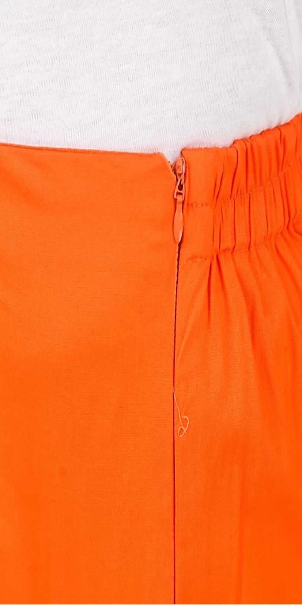 PAVONINE Orange Color Stretchable Cotton Lycra Fabric Pencil Pant For Women - Distacart