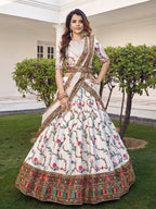 Myra White Silk Heavy Embroidered Lehenga