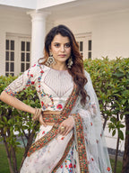 Myra White Silk Heavy Embroidered Lehenga