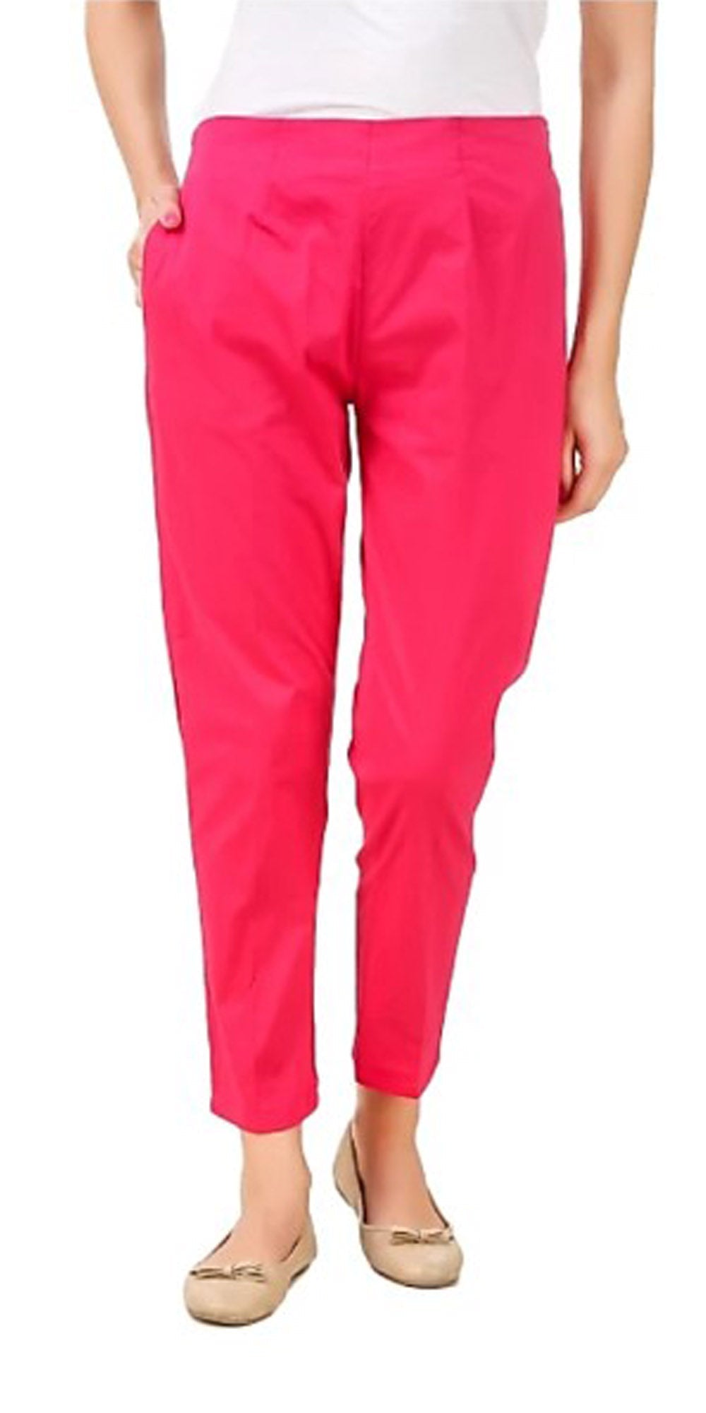 PAVONINE Rani Color Stretchable Cotton Lycra Fabric Pencil Pant For Women - Distacart