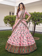 Myra Pink Silk Heavy Embroidered Lehenga