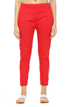 PAVONINE Red Color Stretchable Cotton Lycra Fabric Pencil Pant For Women - Distacart