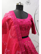 Myra Deep Pink Art Silk Embroidered Designer Lehenga
