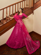 Myra Deep Pink Art Silk Embroidered Designer Lehenga
