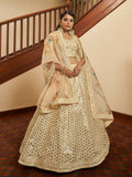 Myra Beige Art Silk Embroidered Designer Lehenga