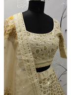 Myra Beige Art Silk Embroidered Designer Lehenga