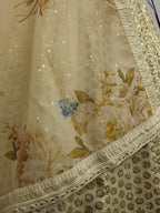 Myra Beige Art Silk Embroidered Designer Lehenga