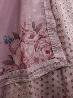 Myra Dusty Pink Pink Art Silk Embroidered Designer Lehenga