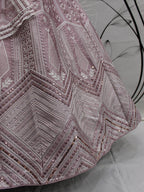 Myra Dusty Pink Pink Art Silk Embroidered Designer Lehenga