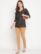 TAG 7 Pack of 2 Beige & Mustard Yellow Ankle-Length Leggings - Distacart
