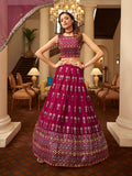 Myra Deep Pink Georgette Embroidered Designer Lehenga