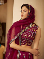 Myra Deep Pink Georgette Embroidered Designer Lehenga