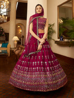 Myra Deep Pink Georgette Embroidered Designer Lehenga