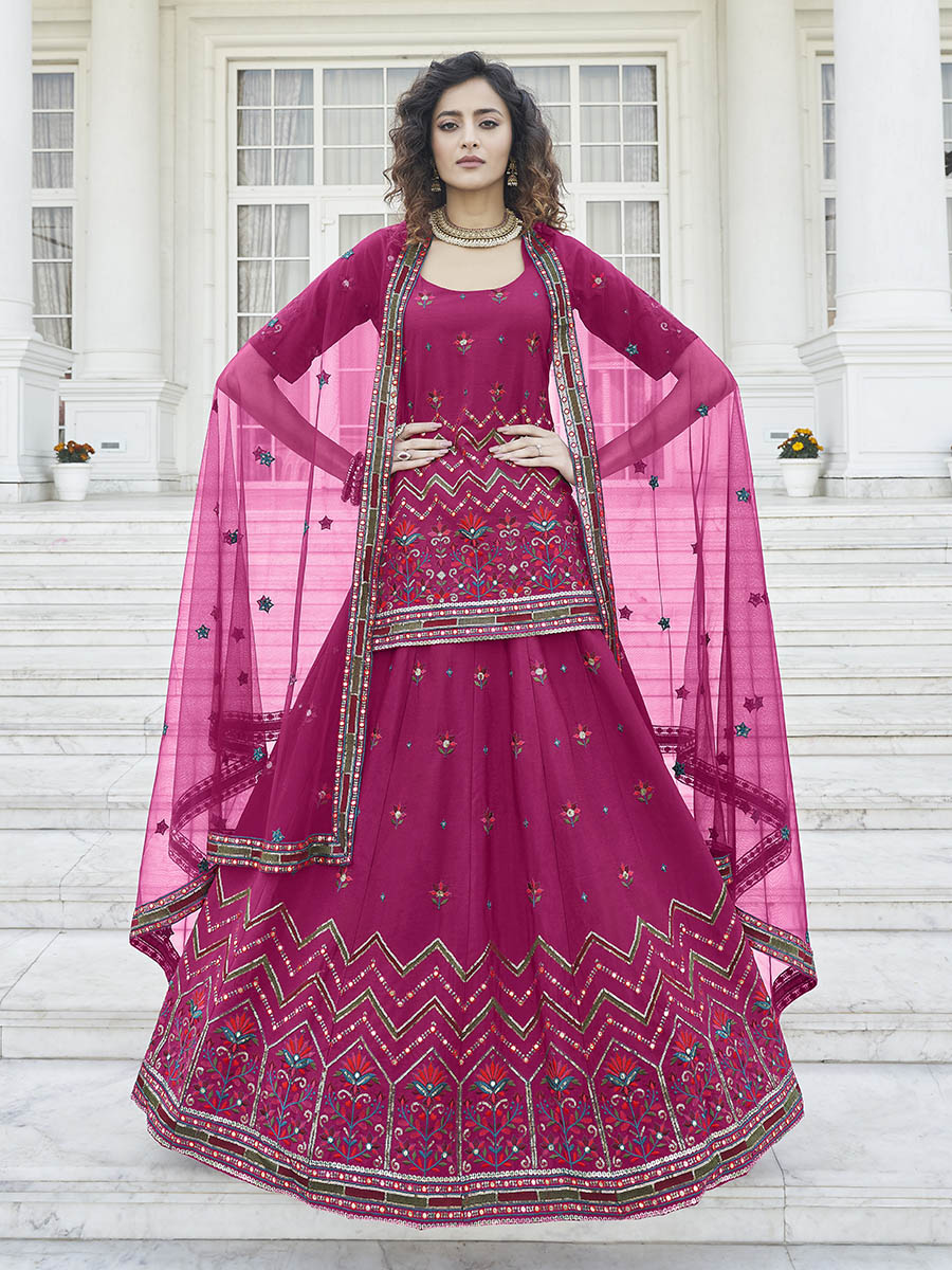 Myra Deep Pink Embroidered Designer Lehenga