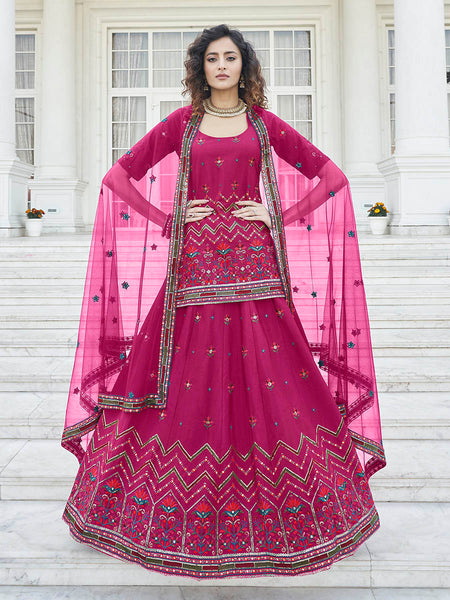 Myra Deep Pink Embroidered Designer Lehenga