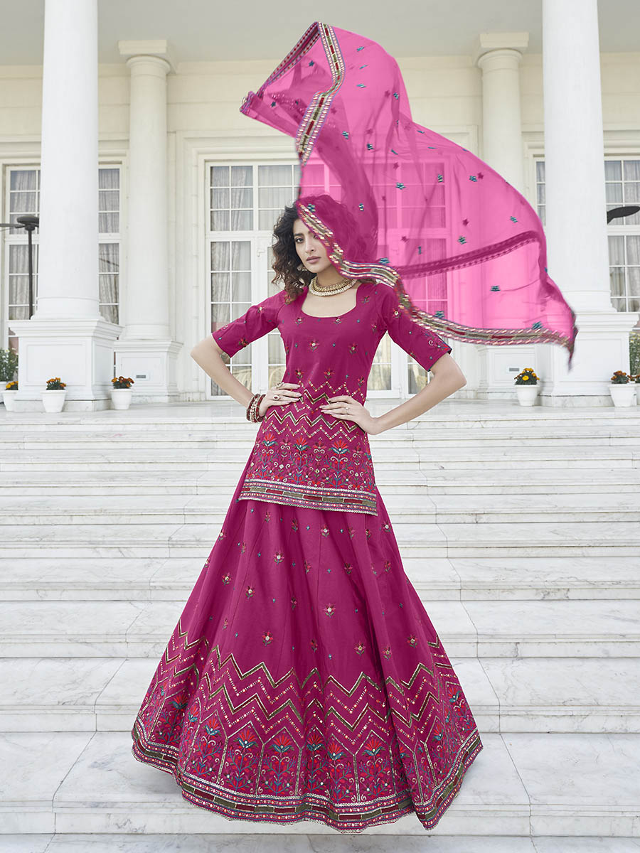 Myra Deep Pink Embroidered Designer Lehenga