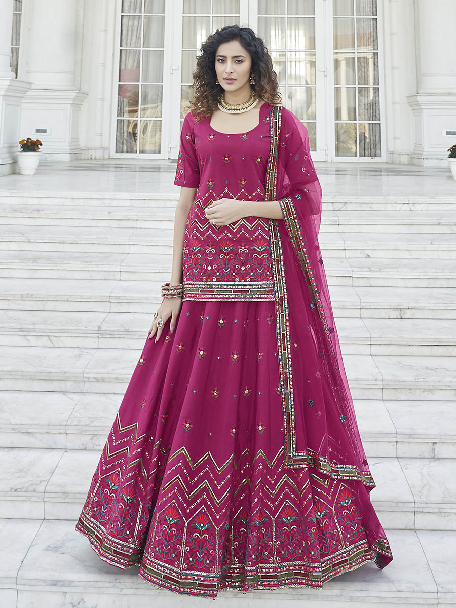 Myra Deep Pink Embroidered Designer Lehenga