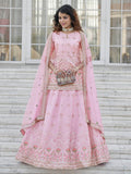 Myra Baby Pink Embroidered Designer Lehenga