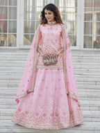 Myra Baby Pink Embroidered Designer Lehenga