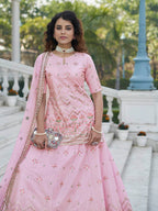 Myra Baby Pink Embroidered Designer Lehenga
