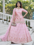 Myra Baby Pink Embroidered Designer Lehenga